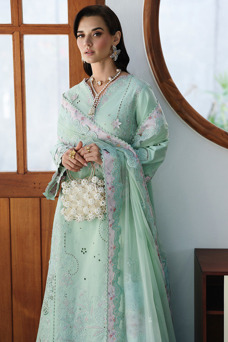 Qalamkar Festive Eid Embroidered Chikankari Unstitched 3Pc Suit CM-08 SEREN