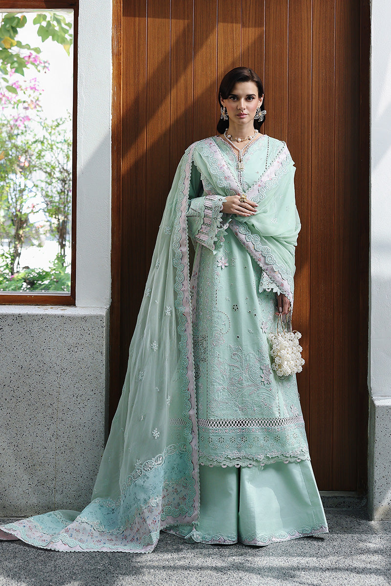 Qalamkar Festive Eid Embroidered Chikankari Unstitched 3Pc Suit CM-08 SEREN