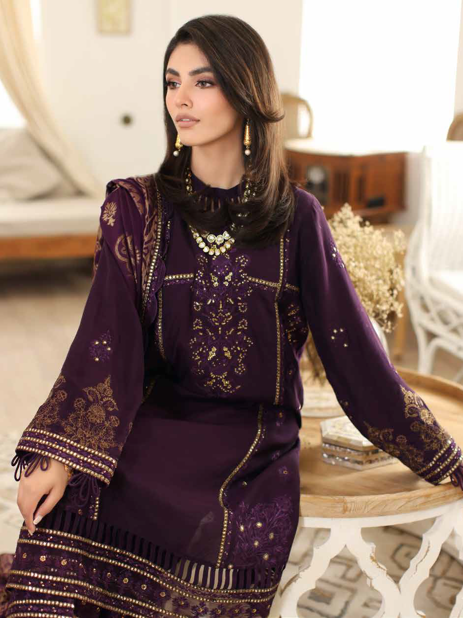 Charizma Miraas Unstitched Embroidered Staple Jacquard 3Pc Suit CM3-01