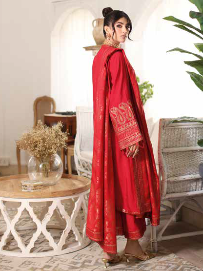 Charizma Miraas Unstitched Embroidered Staple Jacquard 3Pc Suit CM3-06
