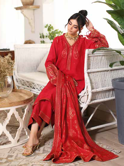 Charizma Miraas Unstitched Embroidered Staple Jacquard 3Pc Suit CM3-06