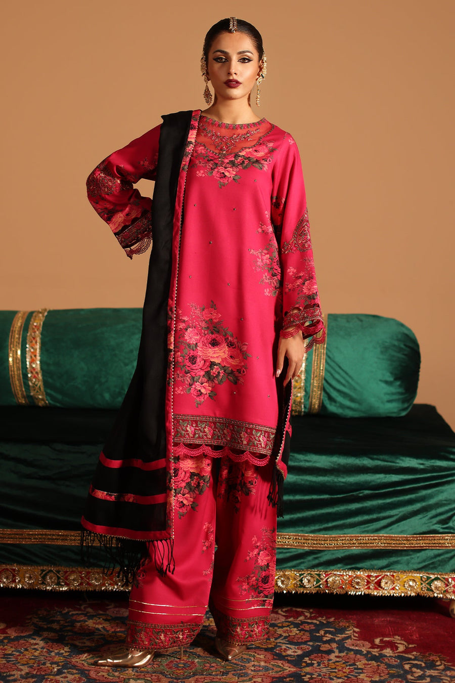 Charizma Miraas Embroidered Viscose Unstitched 3Pc Suit CMW4-6