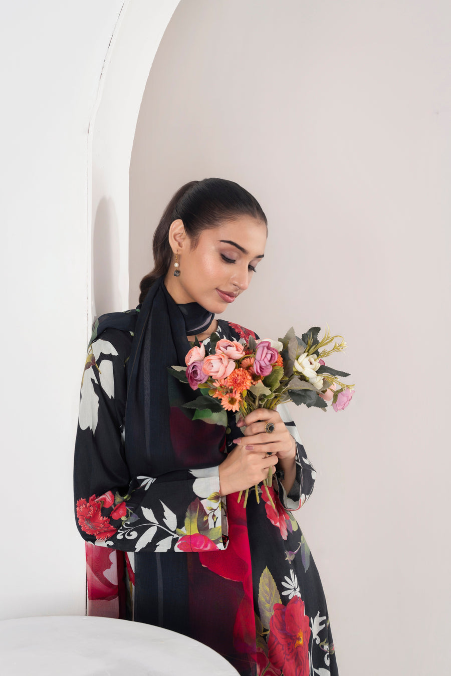 Feathers Frilly Flowers Unstitched Digital Printed Lawn 3Pc Suit COLZORA-FT711