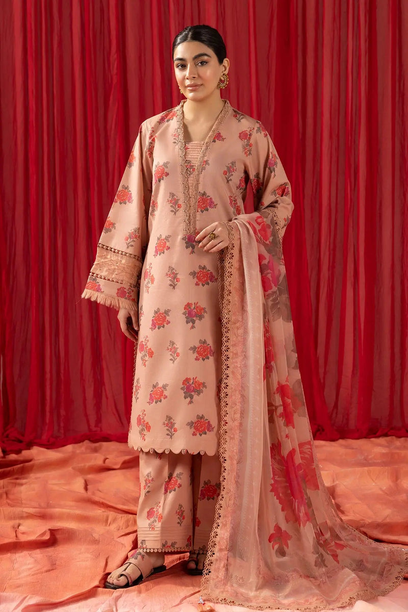 AF-PL-6003-Coral Peach PRINTED LAWN