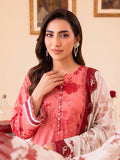 Faiza Faisal FNF Prints Unstitched Lawn 3Pc Suit - CORAL ROSE