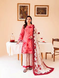 Faiza Faisal FNF Prints Unstitched Lawn 3Pc Suit - CORAL ROSE