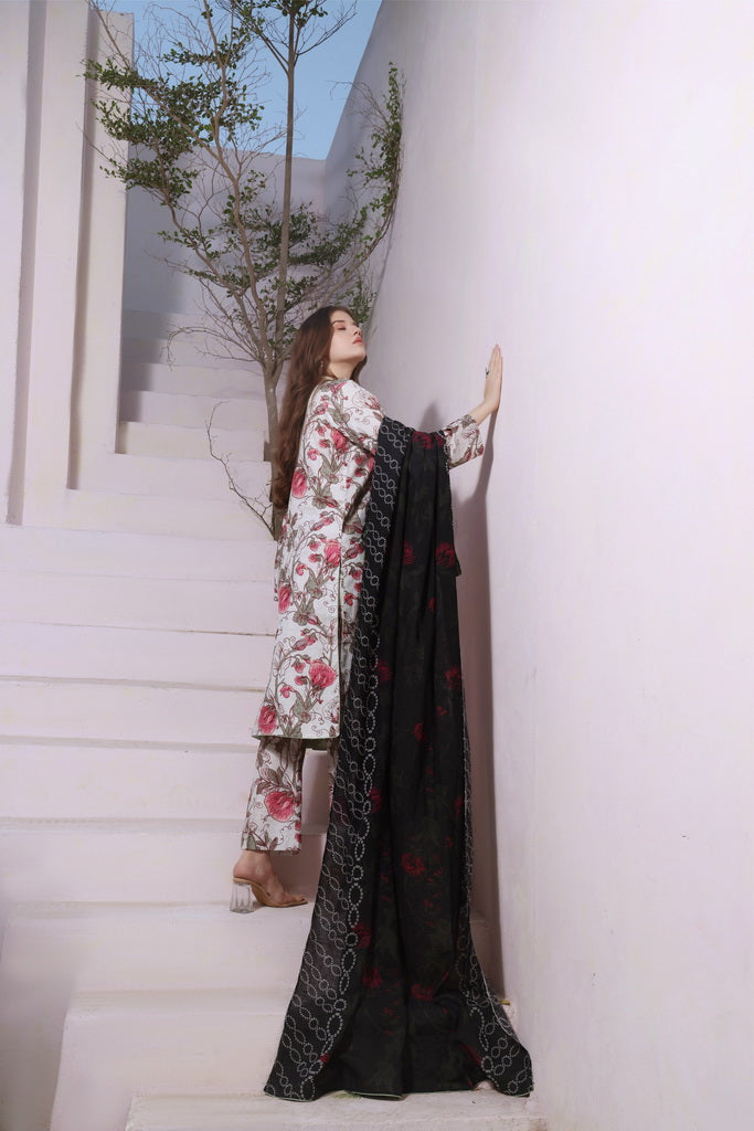 Feathers Digital Printed Khaddar Unstitched 3Pc Suit COTTON CANDY-FT290