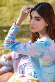 Feathers Digital Printed Viscose Unstitched 2Pc Suit COTTON CANDY-NJV057