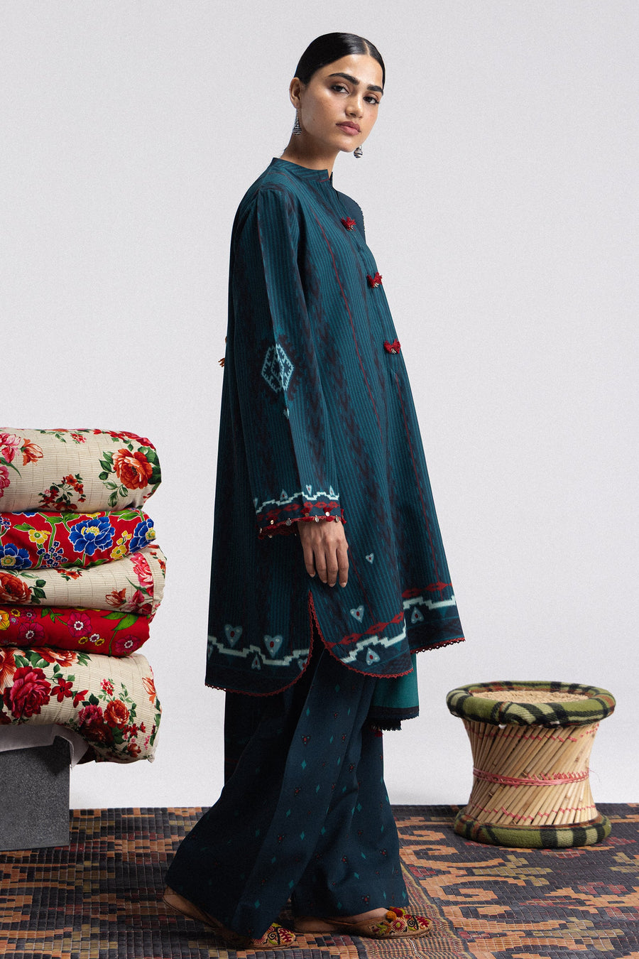 Coco by Zara Shahjahan Prints Linen Unstitched 3Pc Suit D-10B LEELA