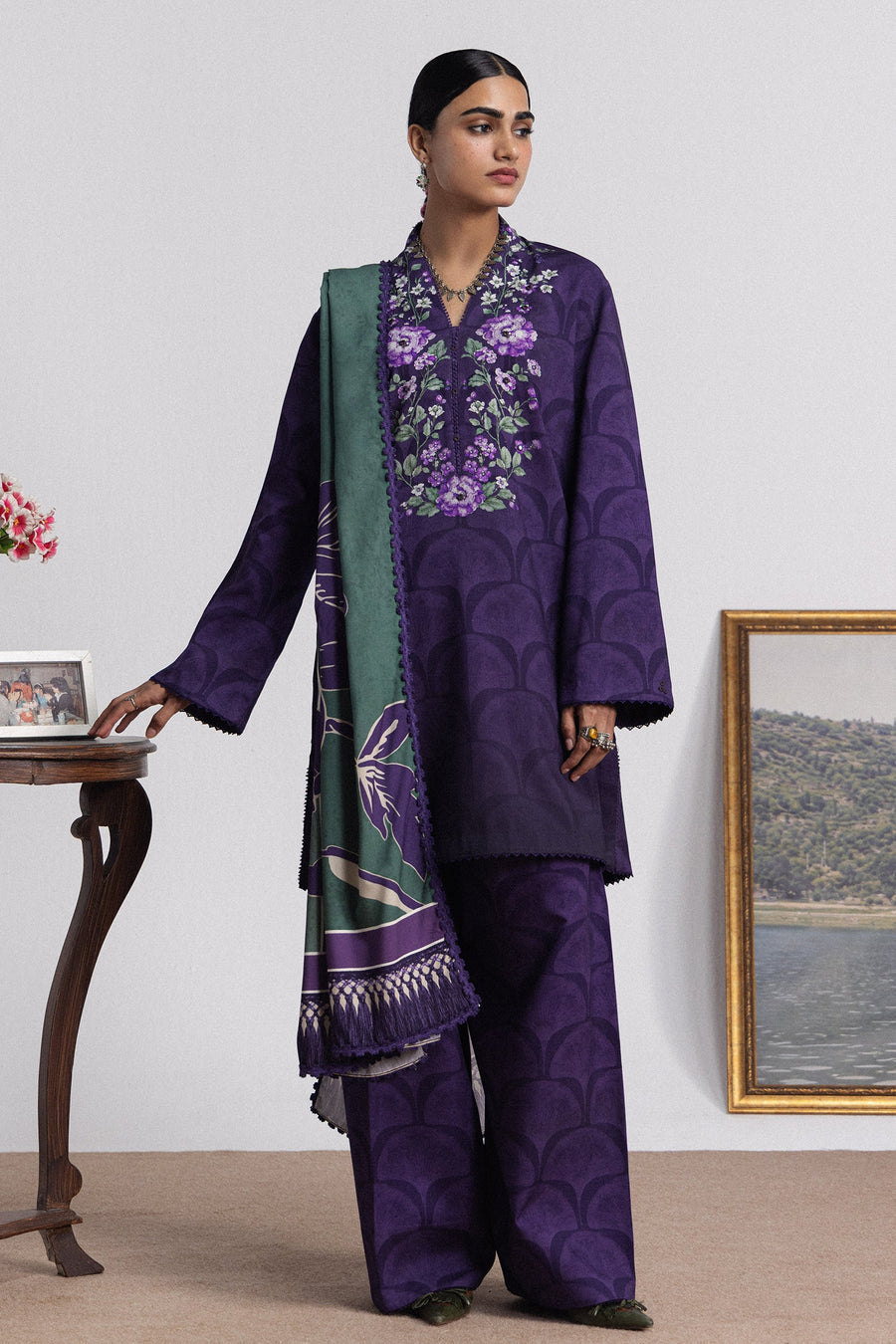 Coco by Zara Shahjahan Prints Linen Unstitched 3Pc Suit D-01A MIRA