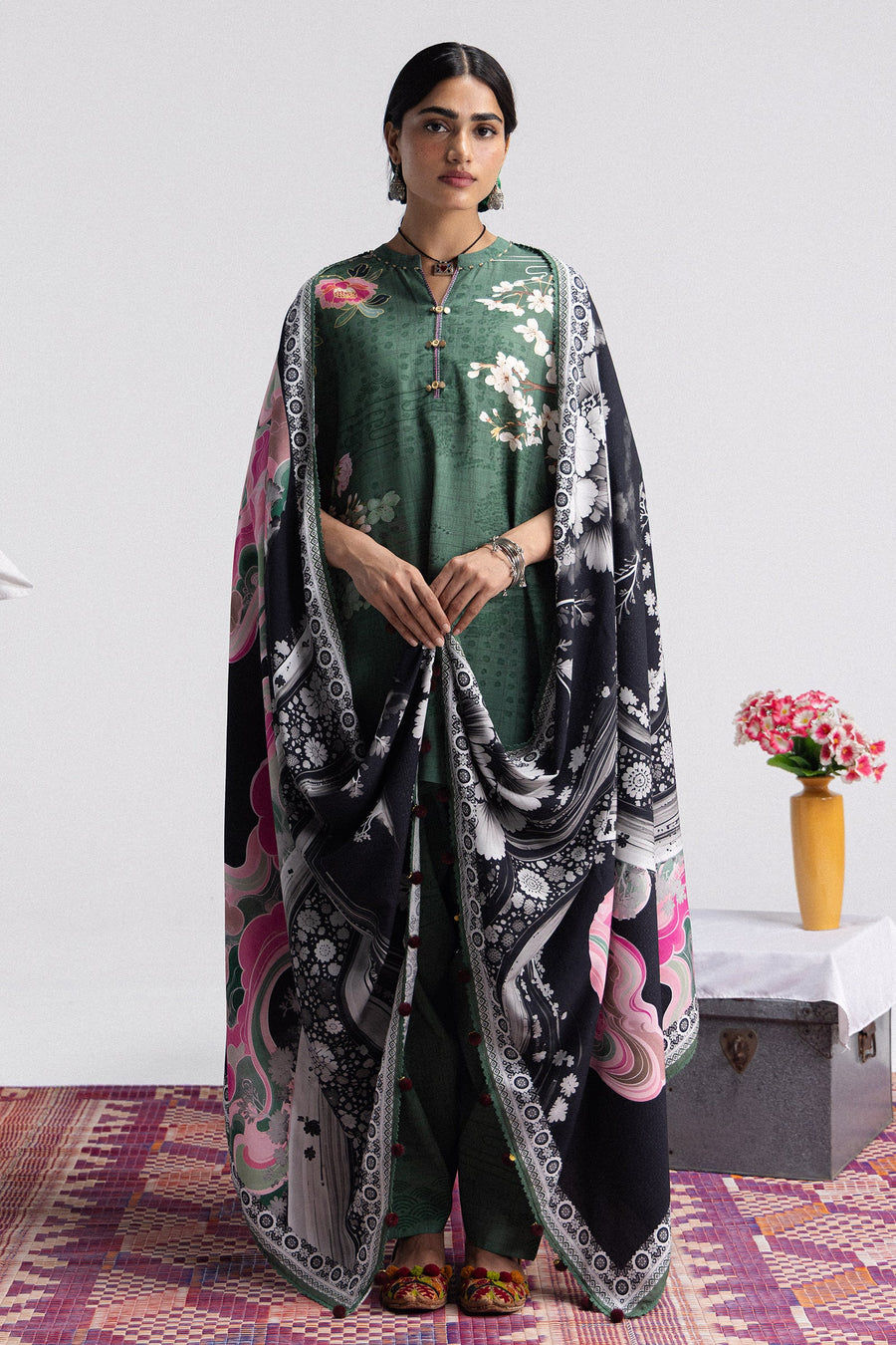 Coco by Zara Shahjahan Prints Linen Unstitched 3Pc Suit D-02B HANA