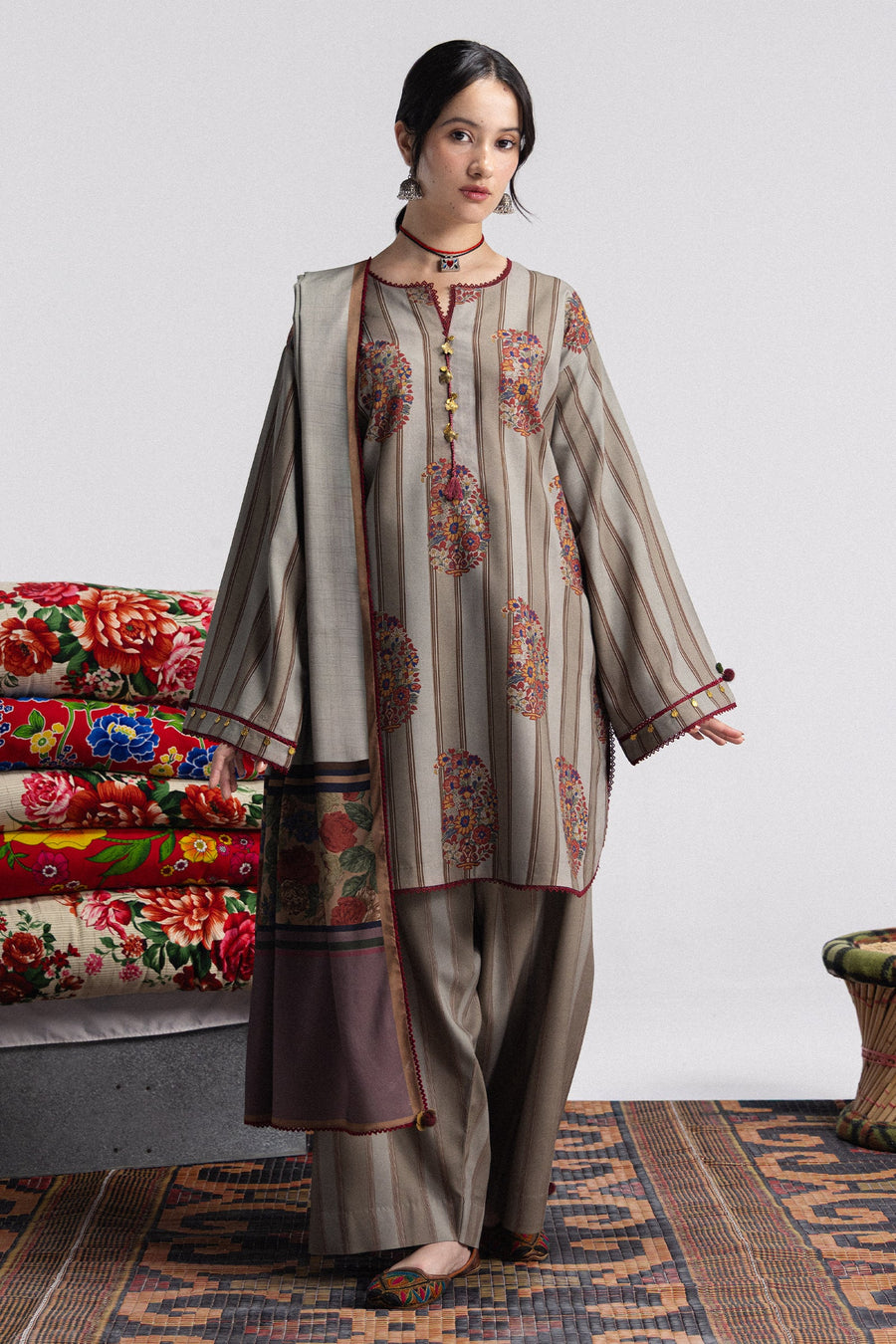Coco by Zara Shahjahan Prints Linen Unstitched 3Pc Suit D-04A RANIA