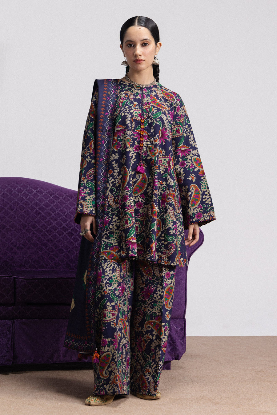 Coco by Zara Shahjahan Prints Linen Unstitched 3Pc Suit D-06A SOFIA