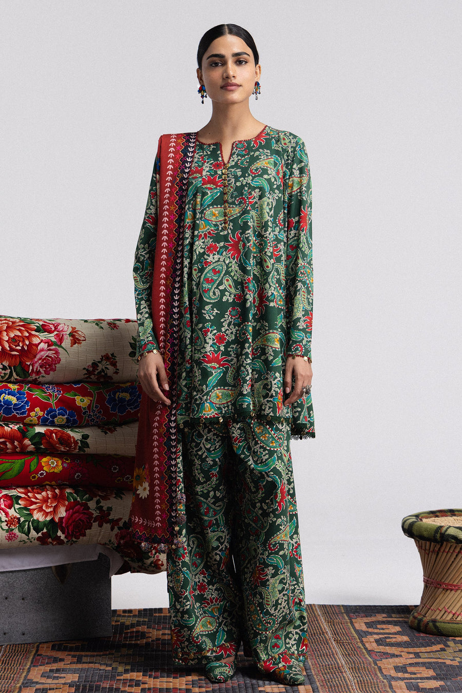 Coco by Zara Shahjahan Prints Linen Unstitched 3Pc Suit D-06B SOFIA
