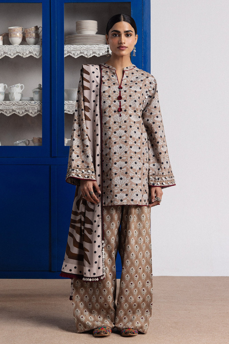 Coco by Zara Shahjahan Prints Linen Unstitched 3Pc Suit D-07B ELOWEN