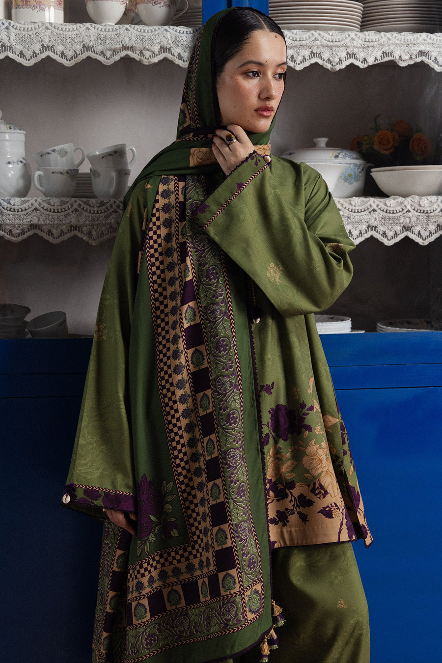 Coco by Zara Shahjahan Prints Linen Unstitched 3Pc Suit D-08B IRIS