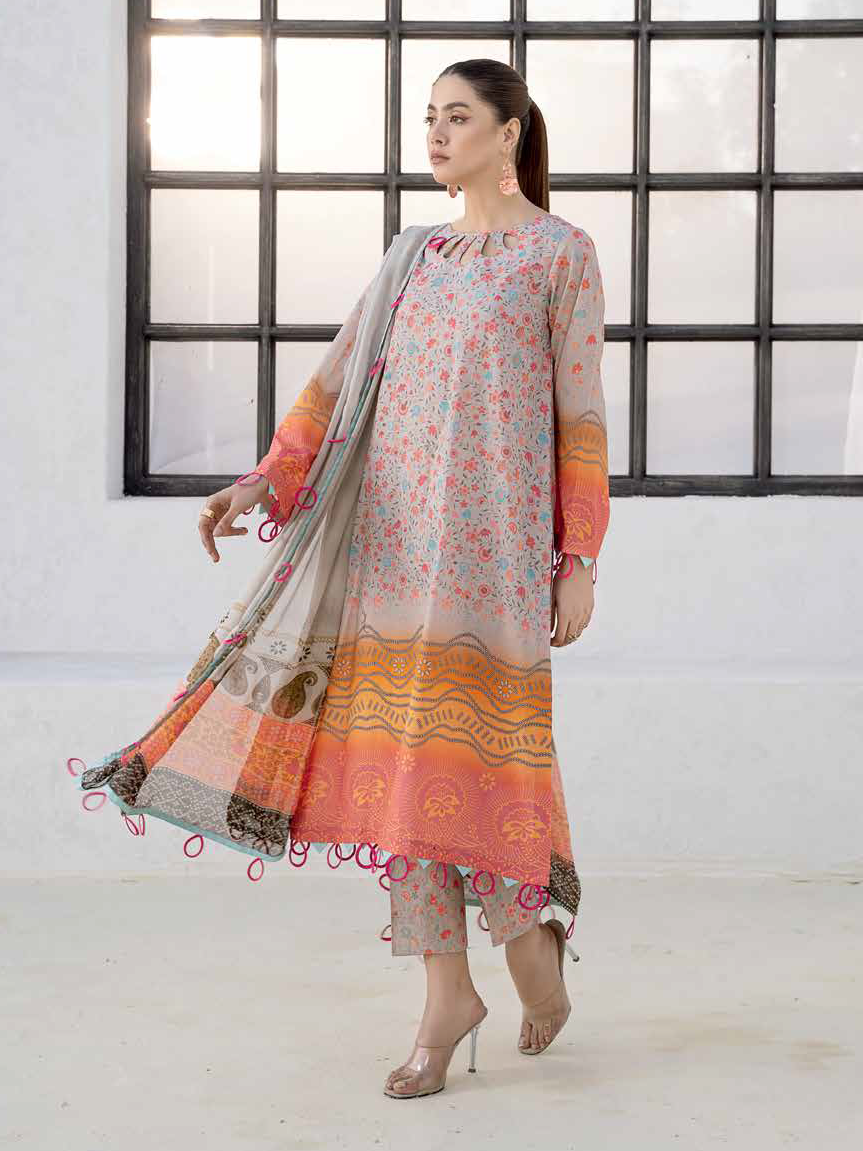 Charizma C-Print Vol-02 Unstitched Printed Lawn 3Pc Suit CP4-12