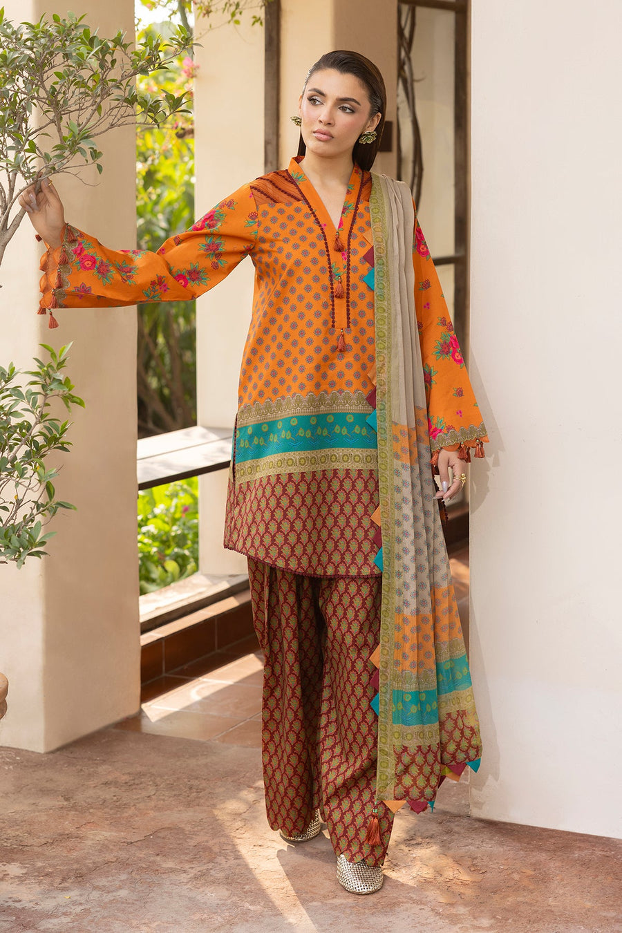 Charizma C-Print Vol-01 Unstitched Lawn 3Pc Suit CP6-01