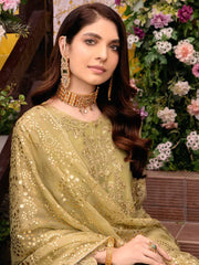 Charizma Shehnai Premium Embroidered Chiffon Unstitched 3Pc Suit CPC-01