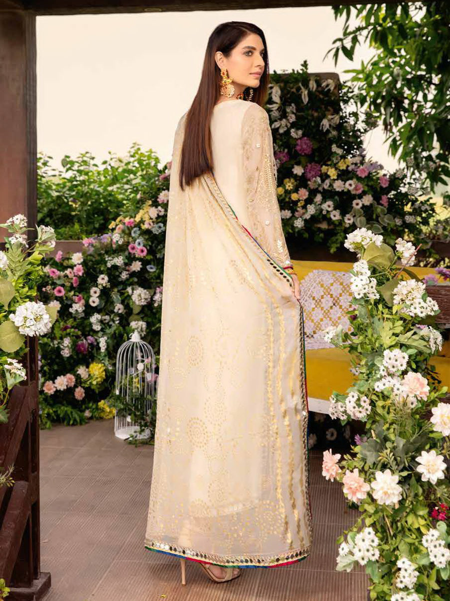 Charizma Shehnai Premium Embroidered Chiffon Unstitched 3Pc Suit CPC-02