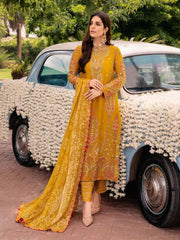 Charizma Shehnai Premium Embroidered Chiffon Unstitched 3Pc Suit CPC-03