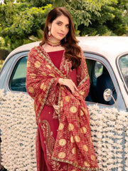 Charizma Shehnai Premium Embroidered Chiffon Unstitched 3Pc Suit CPC-04