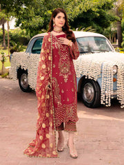 Charizma Shehnai Premium Embroidered Chiffon Unstitched 3Pc Suit CPC-04