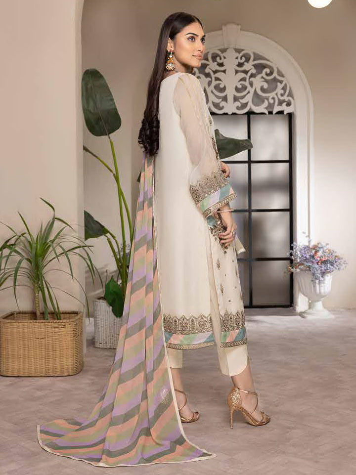 Charizma Shehnai Premium Embroidered Chiffon Unstitched 3Pc Suit CPC-05