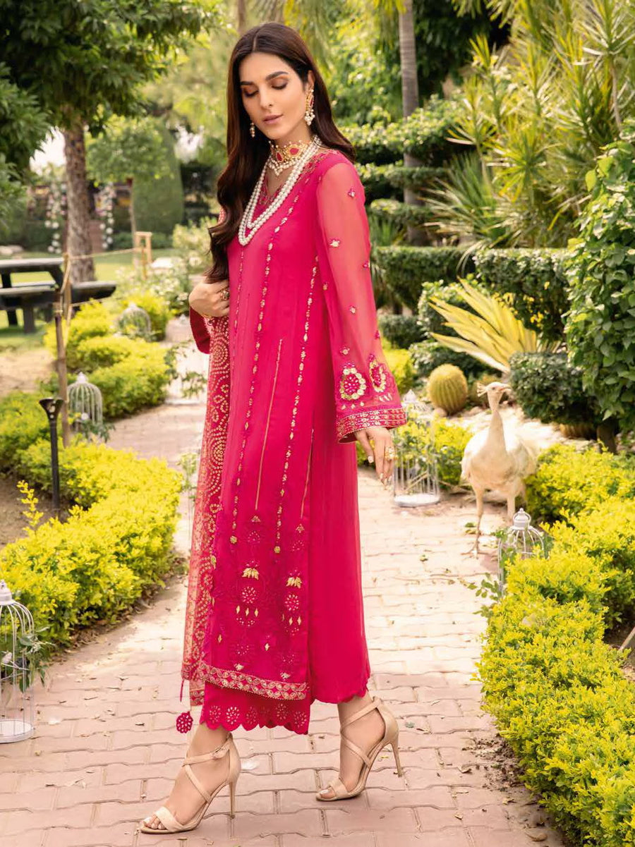 Charizma Shehnai Premium Embroidered Chiffon Unstitched 3Pc Suit CPC-06