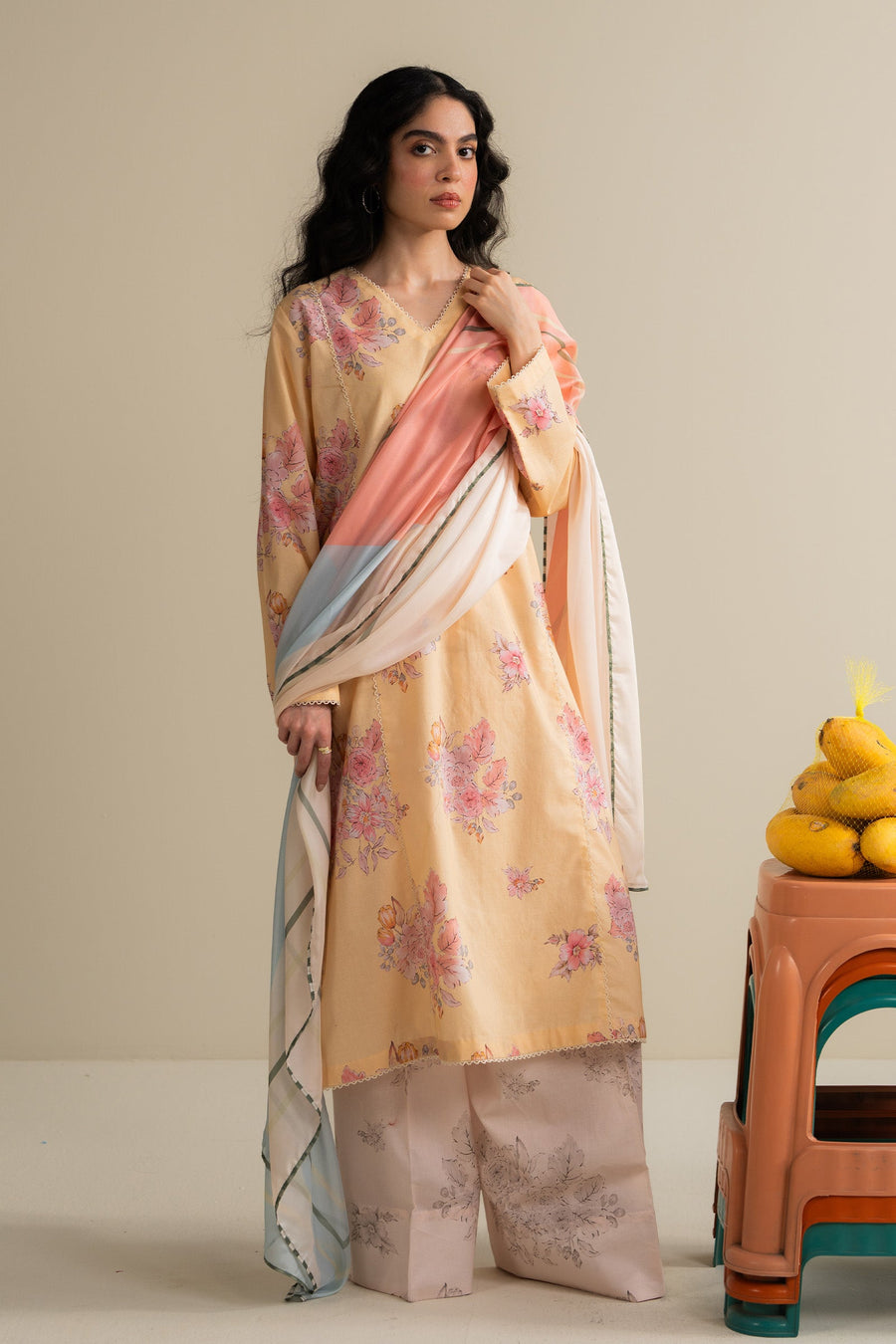 Coco by Zara Shahjahan Prints Unstitched Lawn 3Pc Suit D-01B OVELA