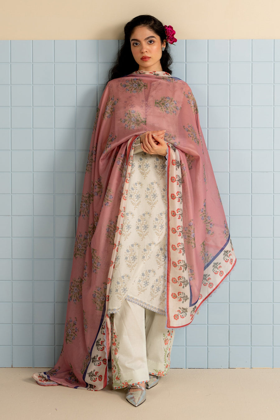 Coco by Zara Shahjahan Prints Unstitched Lawn 3Pc Suit D-03B TINSA