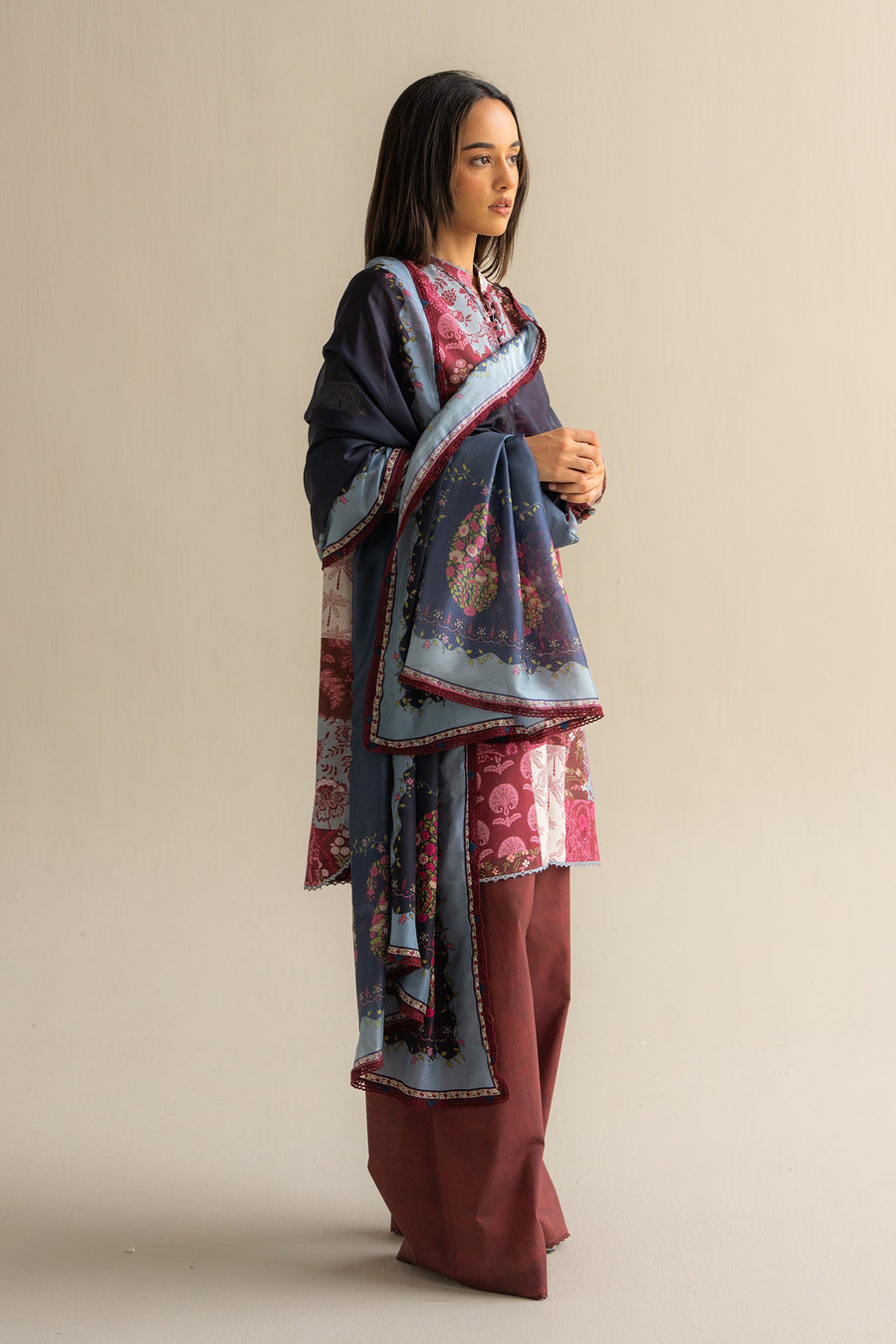 Coco by Zara Shahjahan Prints Unstitched Lawn 3Pc Suit D-05A MEVI