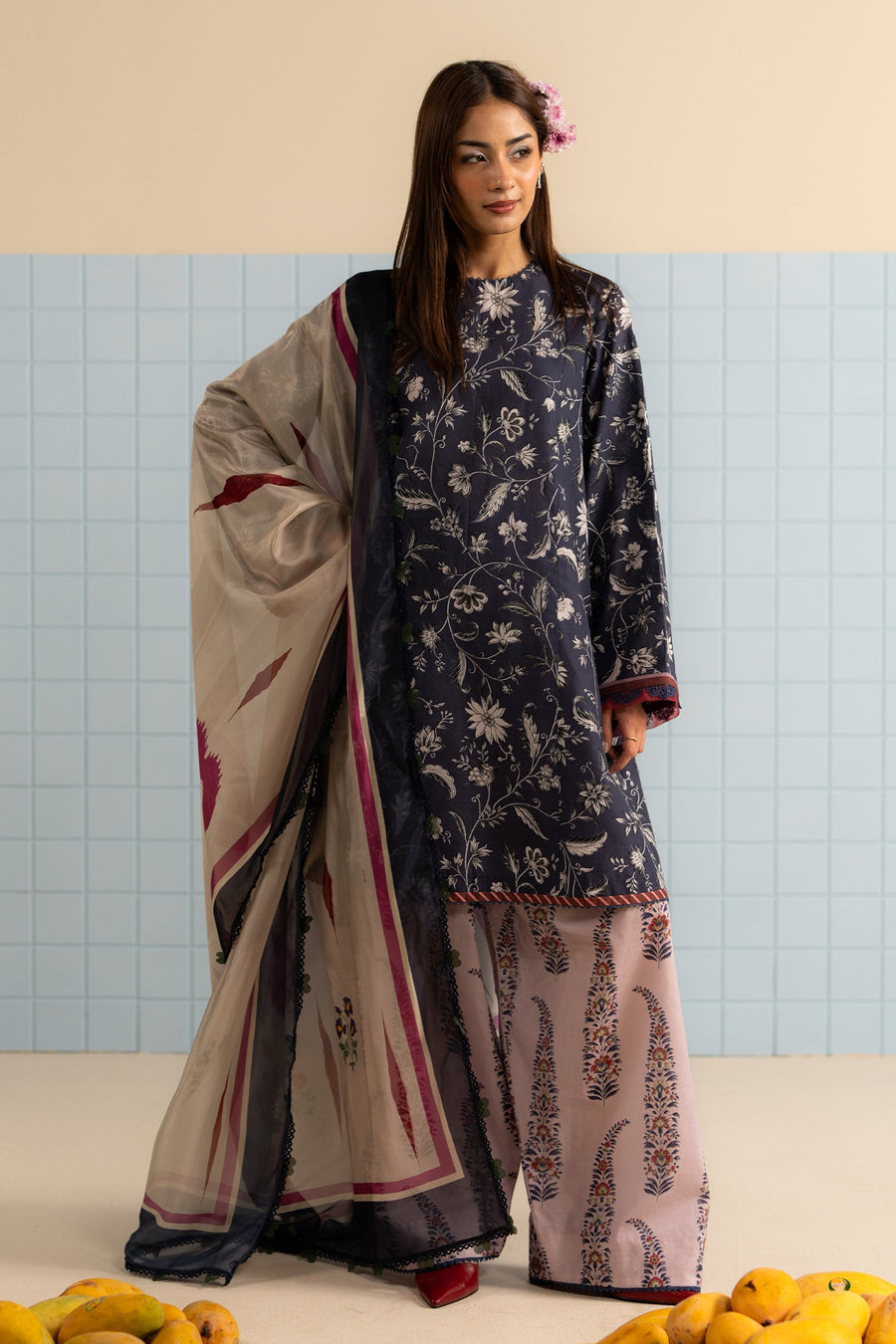 Coco by Zara Shahjahan Prints Unstitched Lawn 3Pc Suit D-07B LIORÉ