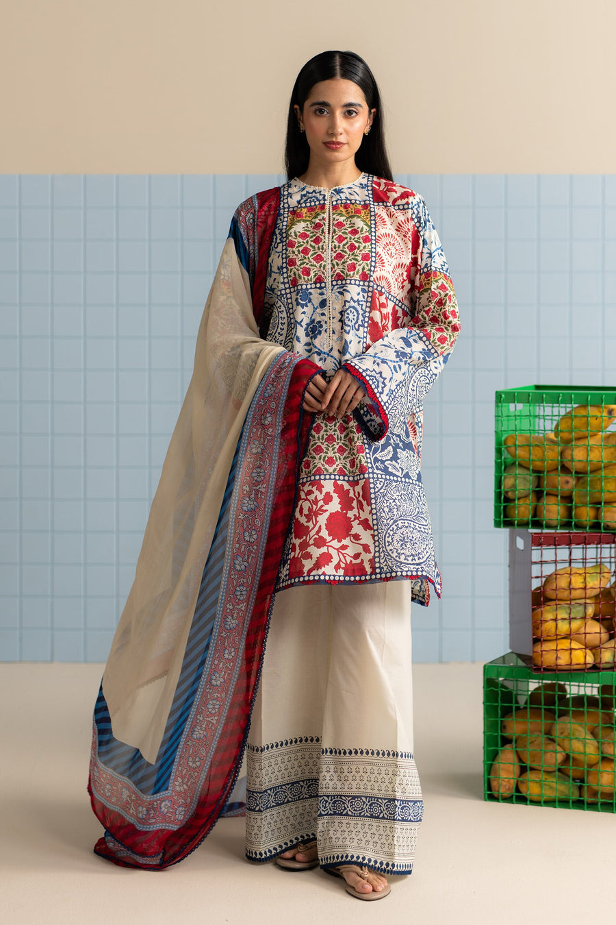 Coco by Zara Shahjahan Prints Unstitched Lawn 3Pc Suit D-08A ELRA