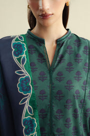 Coco by Zara Shahjahan Prints Unstitched Cambric 3Pc Suit D-10A Willow