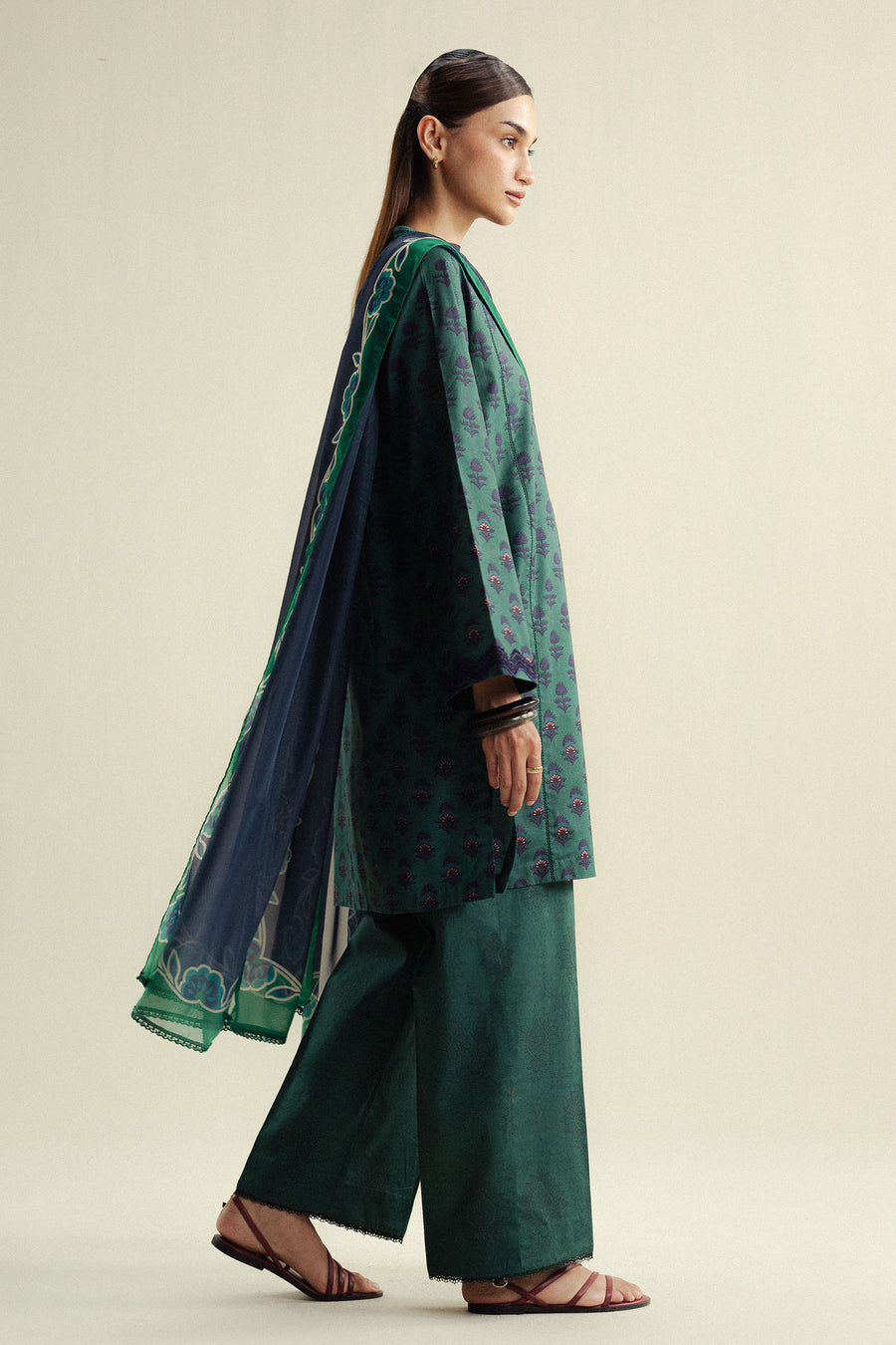 Coco by Zara Shahjahan Prints Unstitched Cambric 3Pc Suit D-10A Willow