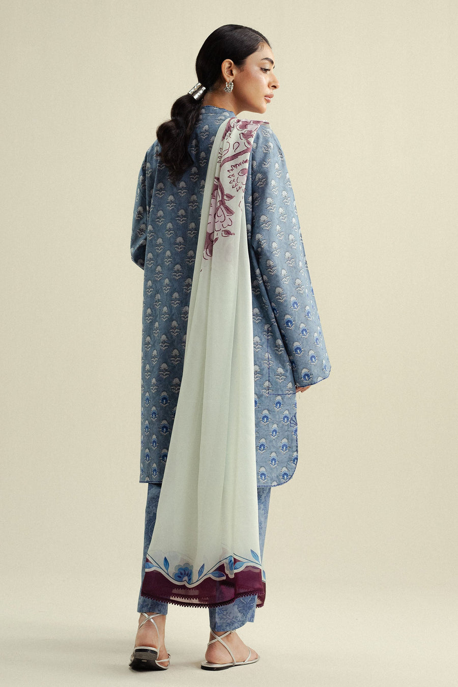 Coco by Zara Shahjahan Prints Unstitched Cambric 3Pc Suit D-10B Willow