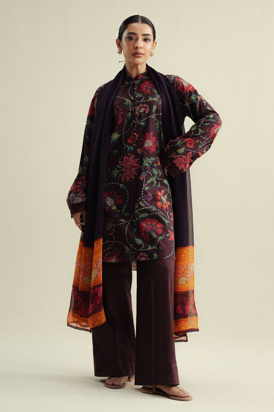 Coco by Zara Shahjahan Prints Unstitched Cotton 3Pc Suit D-01A Meadow