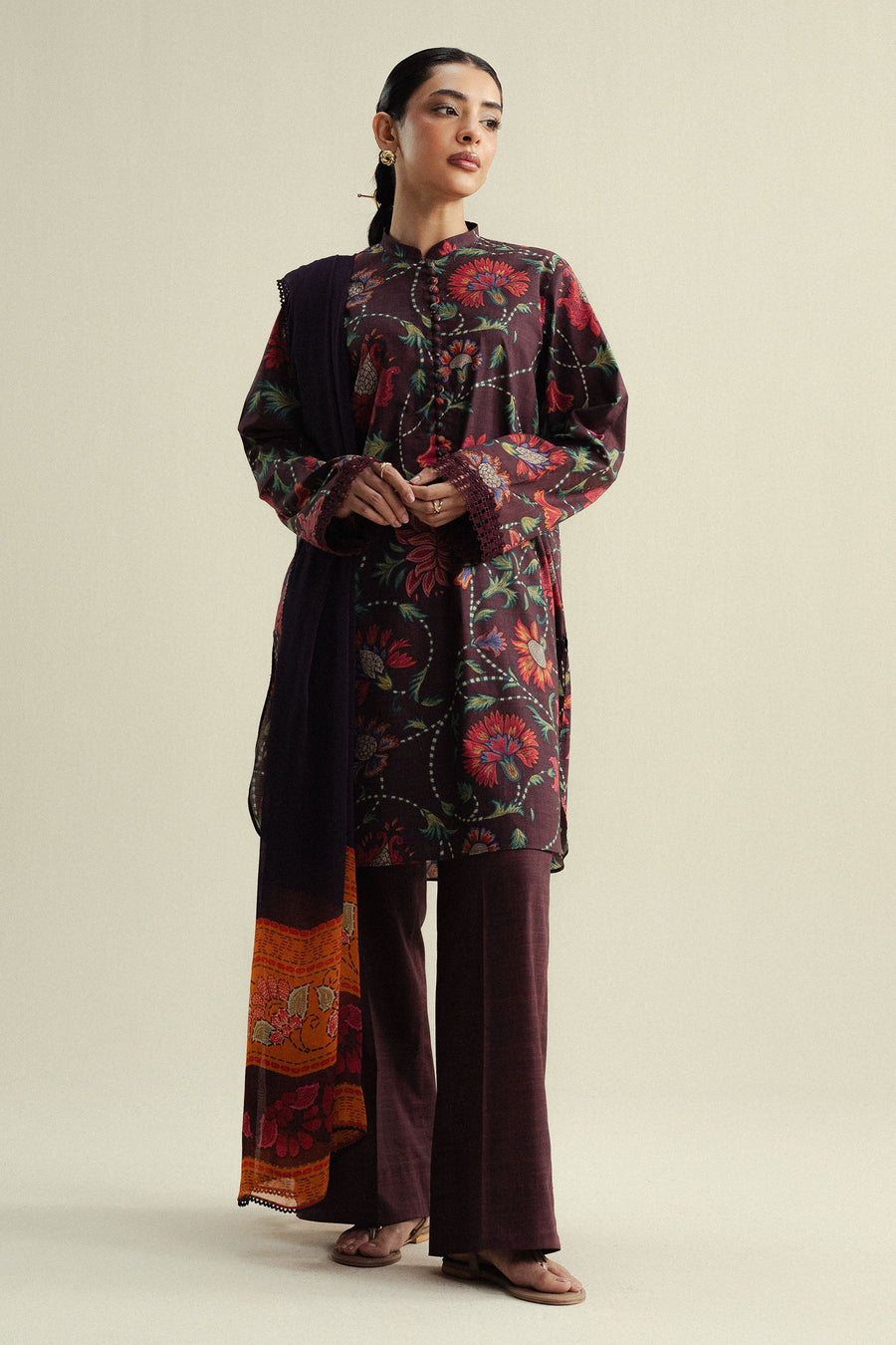 Coco by Zara Shahjahan Prints Unstitched Cotton 3Pc Suit D-01A Meadow