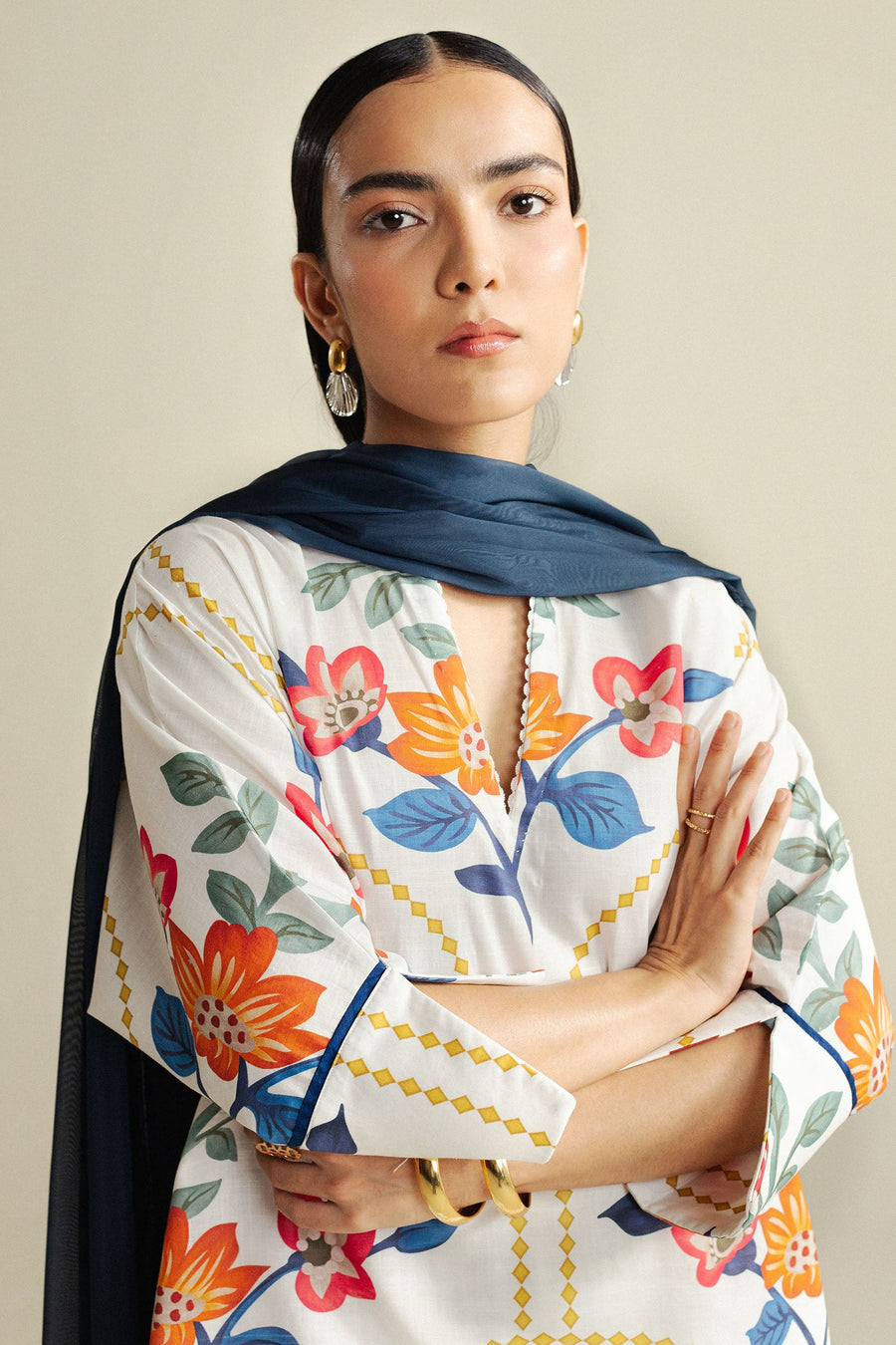 Coco by Zara Shahjahan Prints Unstitched Cotton 3Pc Suit D-03A Loom
