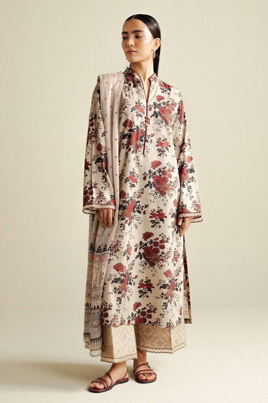 Coco by Zara Shahjahan Prints Unstitched Cotton 3Pc Suit D-04B Aster