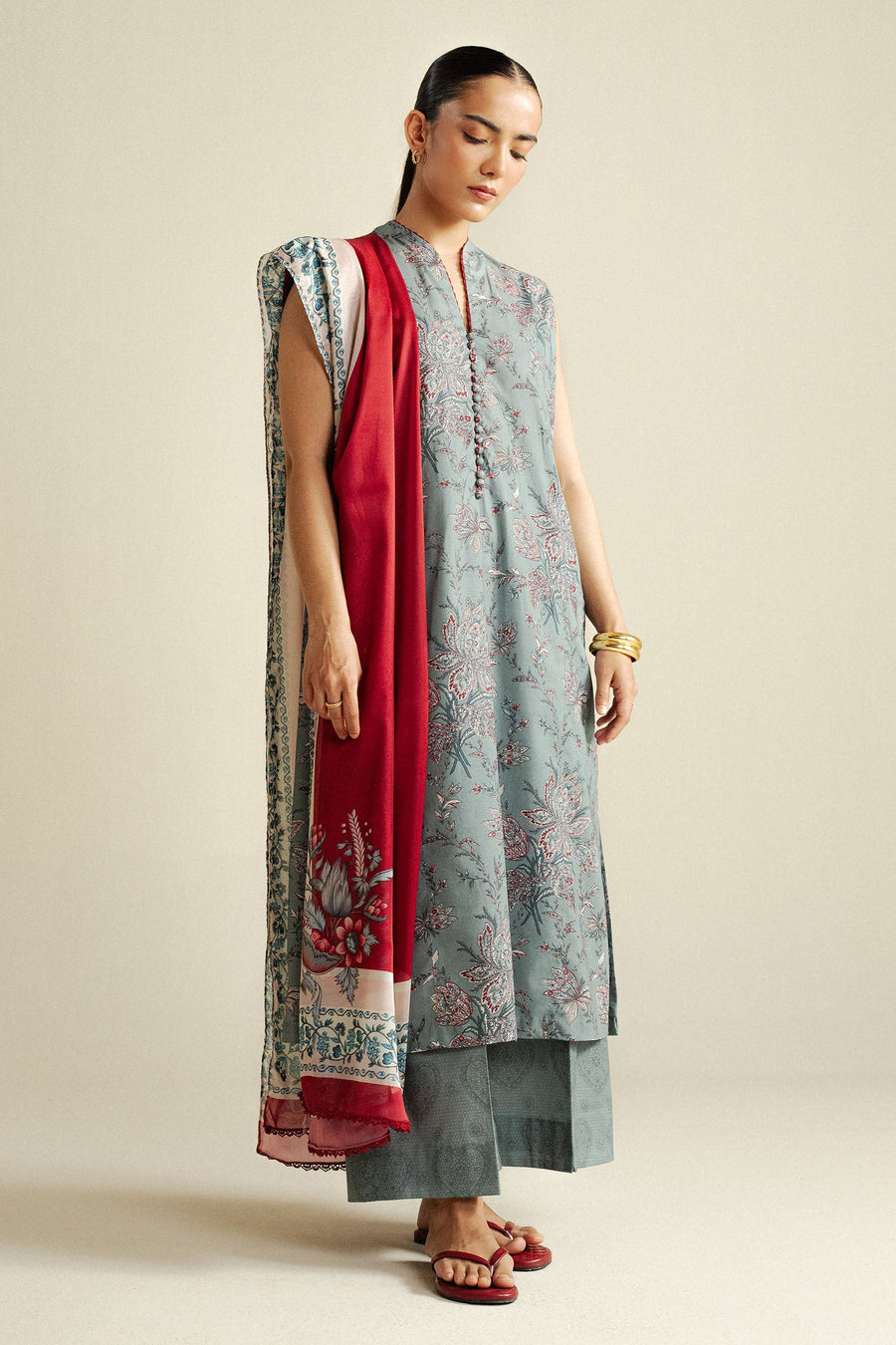 Coco by Zara Shahjahan Prints Unstitched Cambric 3Pc Suit D-08A Daisy