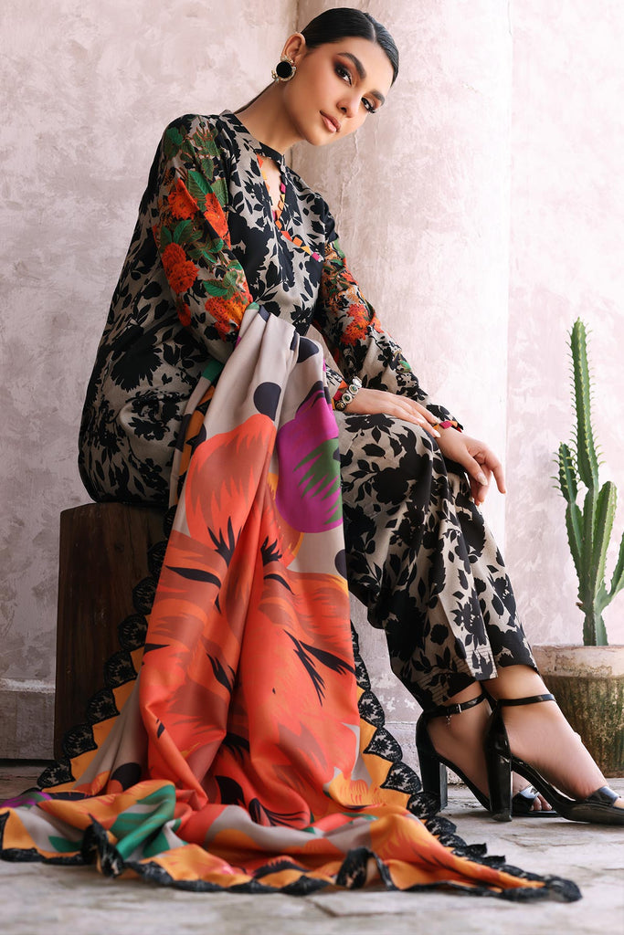 Charizma Print Melody Unstitched Embroidered Staple 3Pc Suit CPMW3-02