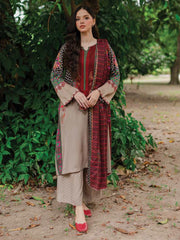 Charizma C-Print Unstitched Linen with Wool Shawl 3 Piece Suit CPW-02