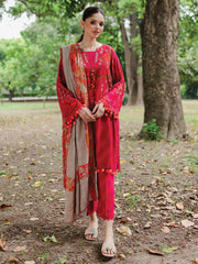 Charizma C-Print Unstitched Linen with Wool Shawl 3 Piece Suit CPW-05