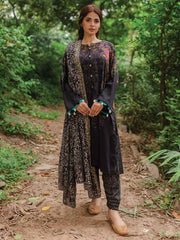 Charizma C-Print Unstitched Linen with Wool Shawl 3 Piece Suit CPW-10