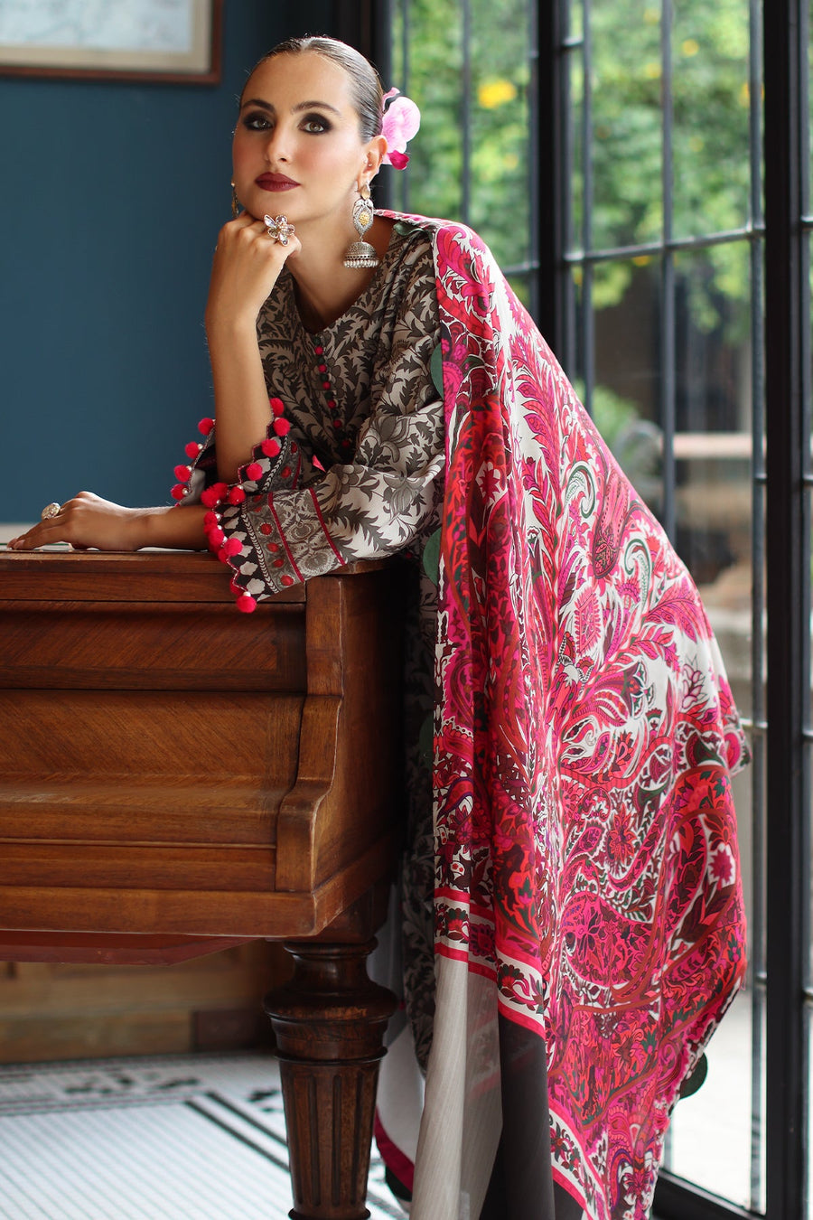 Charizma C-Print Vol-01 Printed Linen Unstitched 3Pc Suit CPW5-09