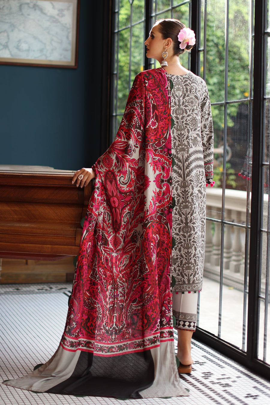 Charizma C-Print Vol-01 Printed Linen Unstitched 3Pc Suit CPW5-09