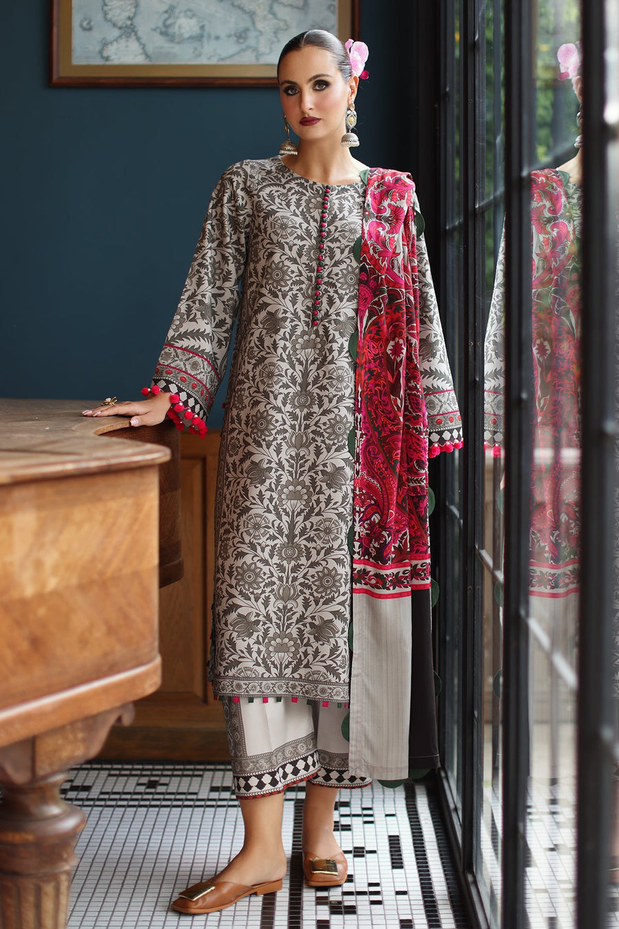 Charizma C-Print Vol-01 Printed Linen Unstitched 3Pc Suit CPW5-09