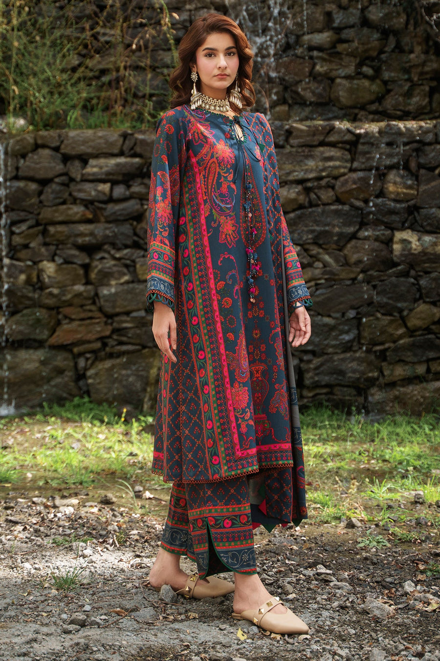 Charizma C-Print Printed Linen Unstitched 3Pc Suit CPW6-06